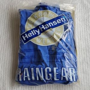 VTG Mens Sz L Helly Hansen Rain Jacket PVC Blue